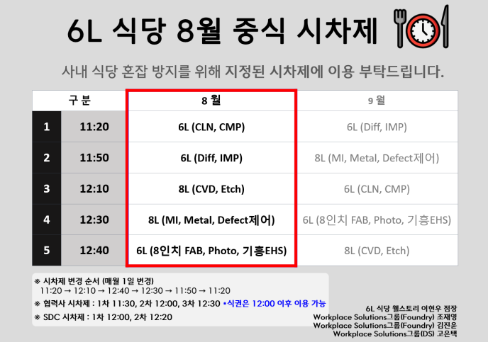 8월 시차제