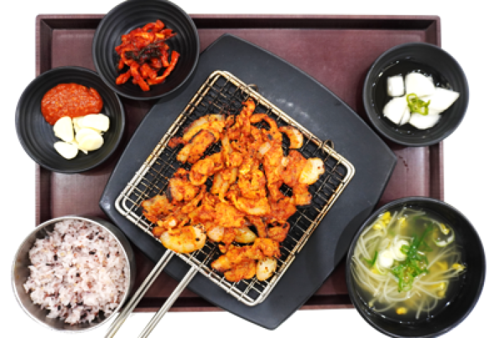 석쇠고추장삼겹살구이정식