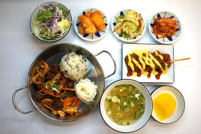 철판순대볶음&소면사리