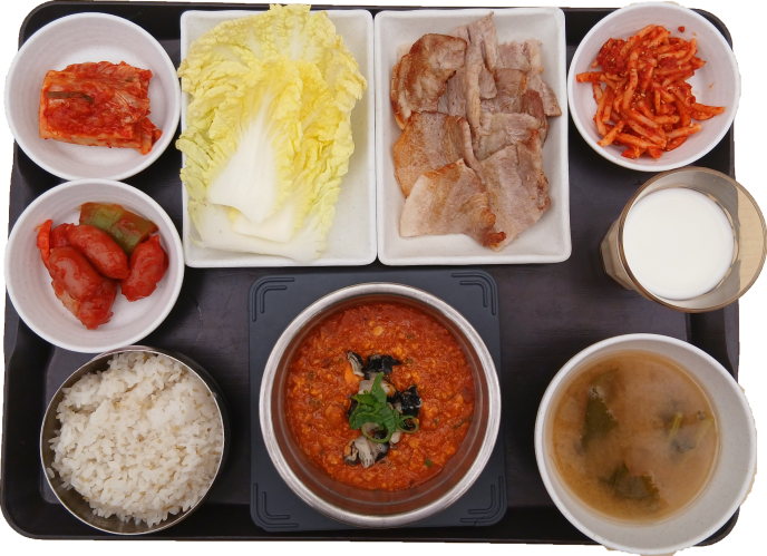 삼겹살구이&우렁쌈장(Grilled pork & Freshwater Snail in Mixed Paste)