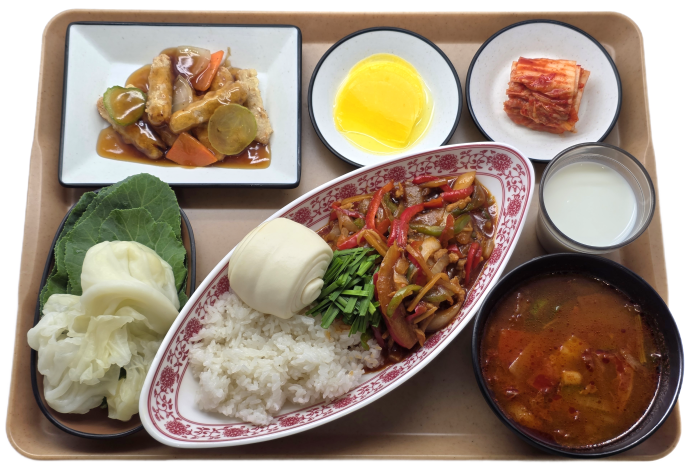 고추잡채덮밥&꽃빵
