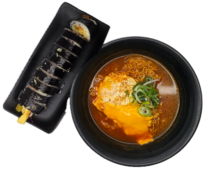 [수제김밥&라면]비빔우삼겹김밥(Ramyun & Spicy Beef Loin Gimbap)