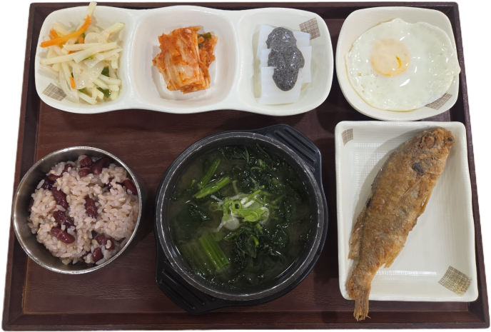 (저염)콩가루시금치된장국